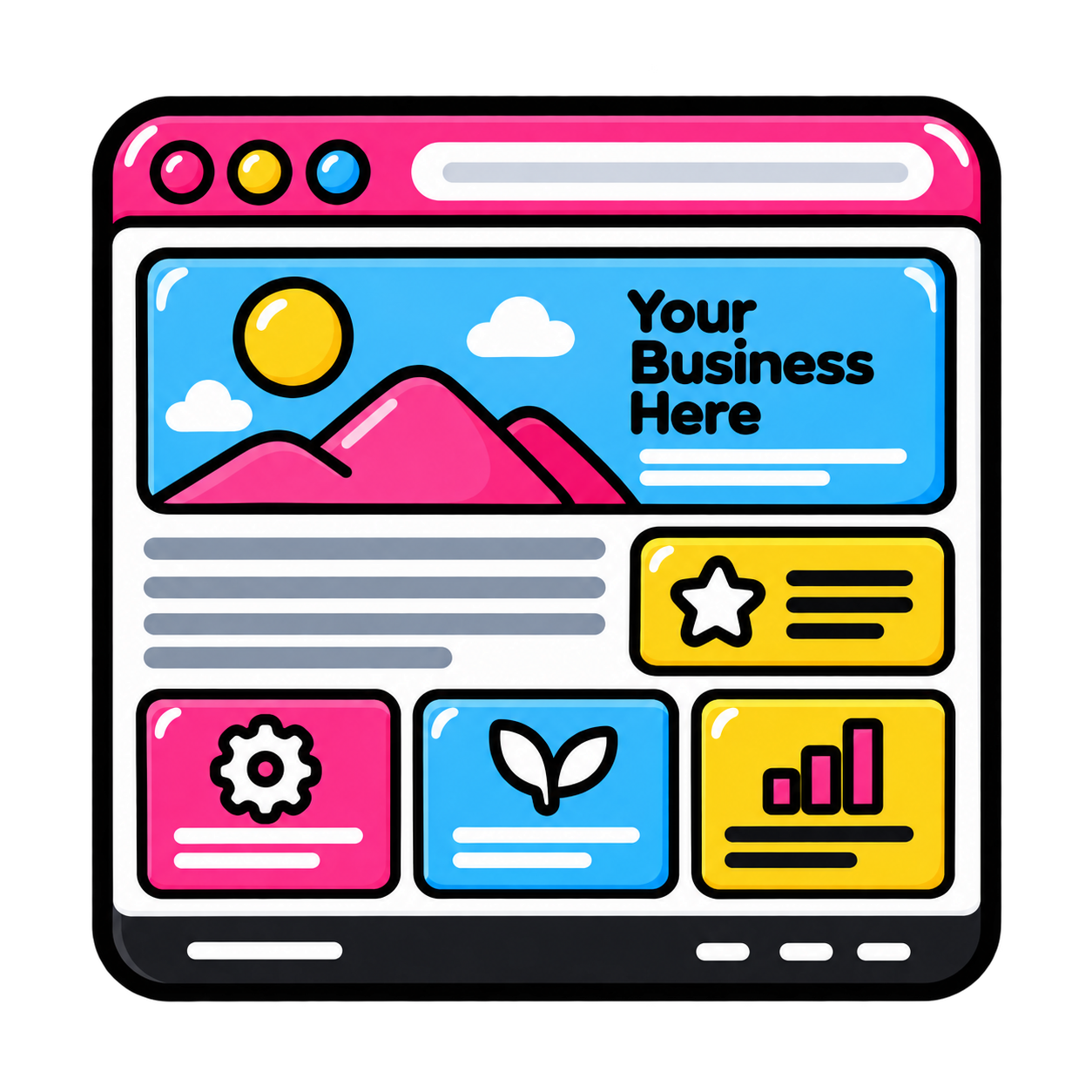 Multi-page business website illustration
