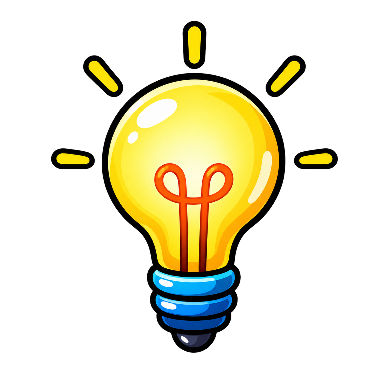 Hand-drawn lightbulb representing the idea stage