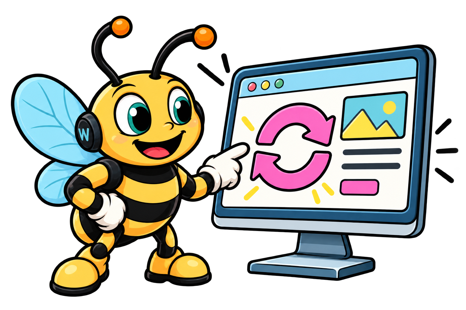 Websting bee reviewing and revising a website
