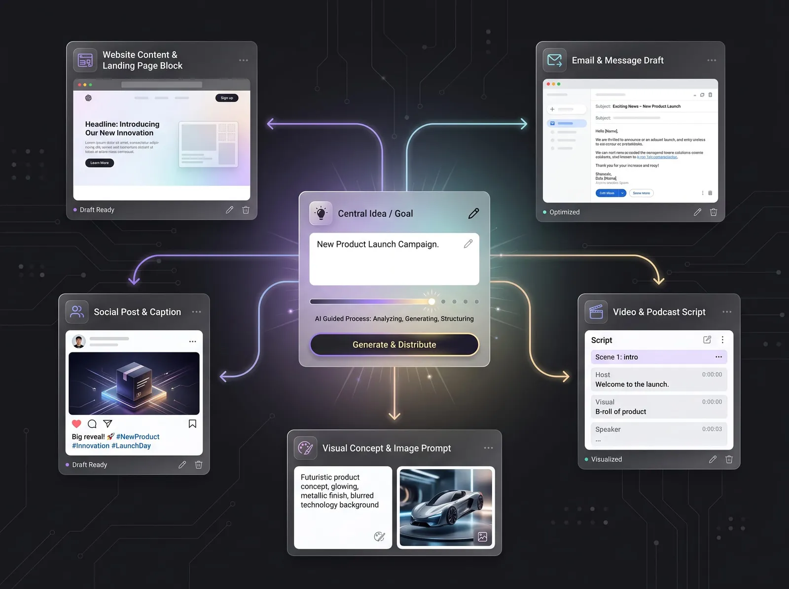 Placeholder for a create and communicate AI workflow