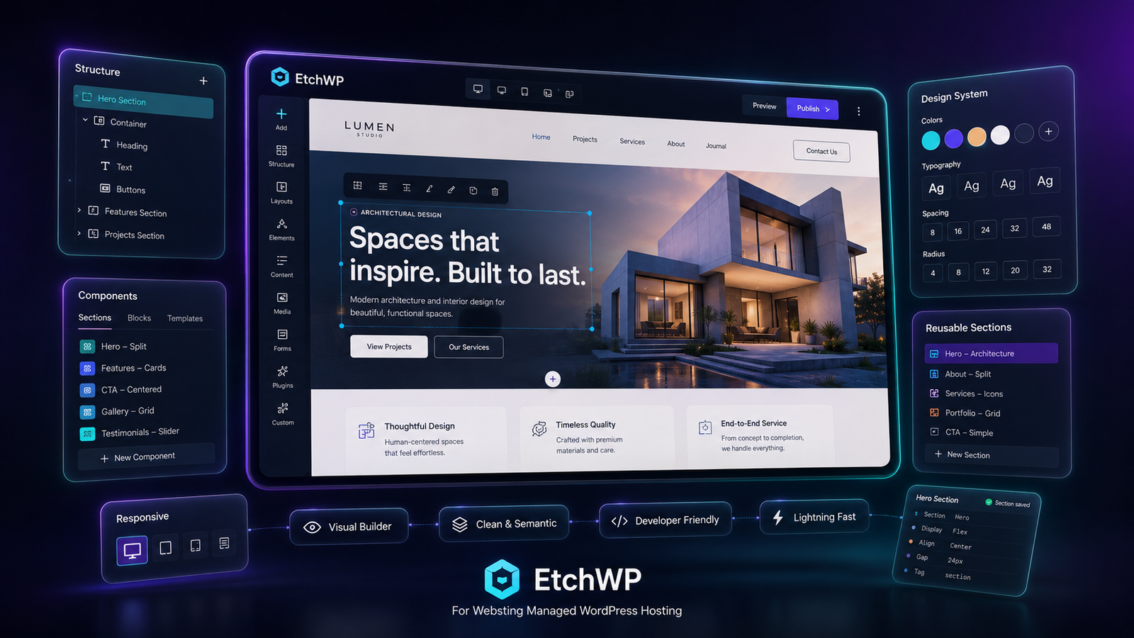 Modern code-aware WordPress development experience representing EtchWP