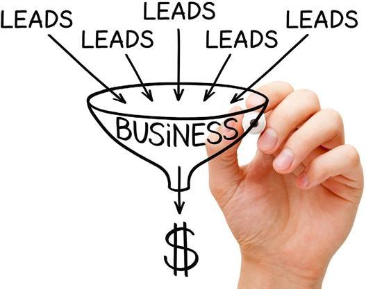 Hand drawing a sales funnel with leads and dollar sign, symbolizing conversion.